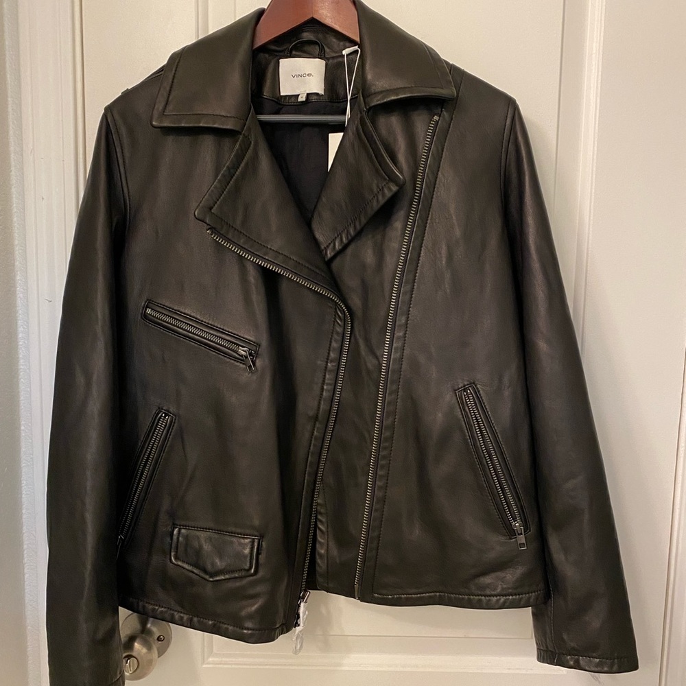 Vince leather jacket NWT